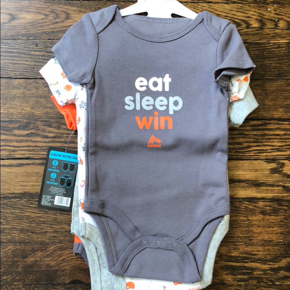 NWT RBX Baby Boy Grow With Me Set of 5 Bodysuits